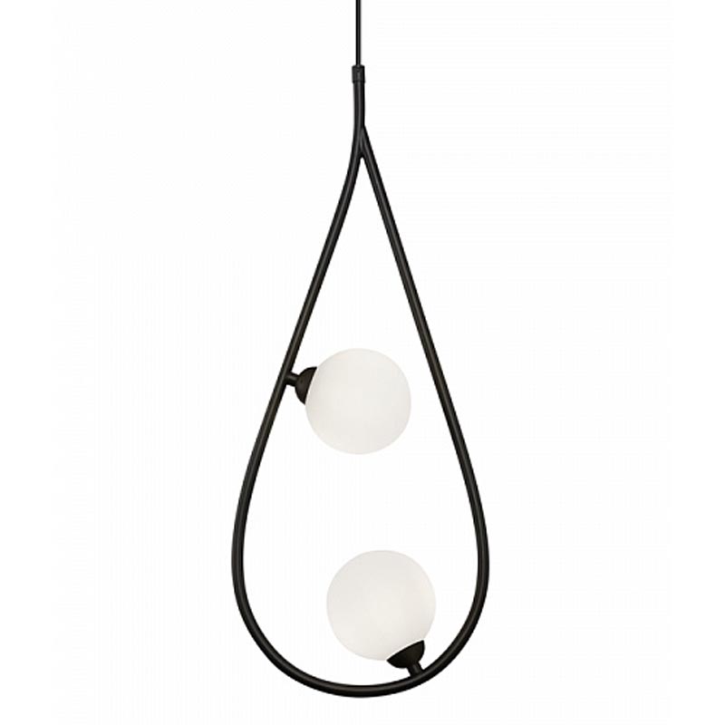 Люстра Marcan 2 Ball Chandelier Black Черный Белый Люстра Marcan 2 Ball Chandelier Black Черный Белый в Барнауле | Loft Concept