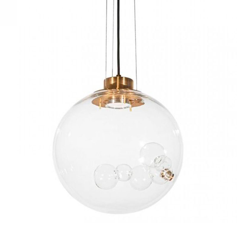 Подвесной светильник Lamps Inside Bubbles side round Золотой Прозрачный Подвесной светильник Lamps Inside Bubbles side round Золотой Прозрачный в Барнауле | Loft Concept
