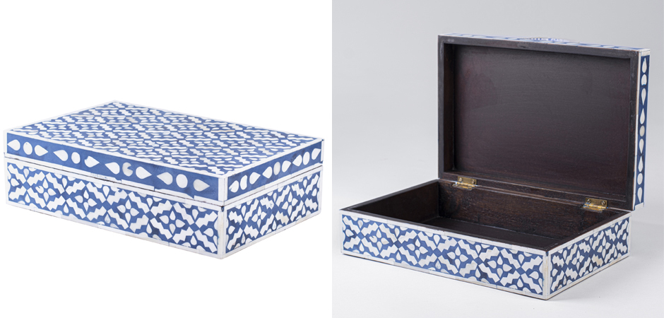 Шкатулка инкрустация костью Pattern Inlay Box Indigo Шкатулка инкрустация костью Pattern Inlay Box Indigo - Loft-Concept в Барнауле
