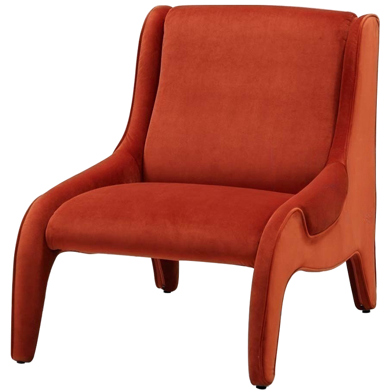 Дизайнерское кресло оранжевое в мягкой велюровой обивке Granger Armchair Orange Оранжевый Дизайнерское кресло оранжевое в мягкой велюровой обивке Granger Armchair Orange Оранжевый в Барнауле | Loft Concept
