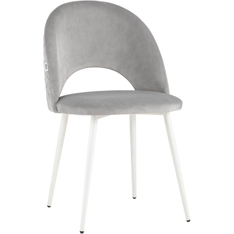 Стул CLIFF Chair Светло-Серый Велюр Светло-серый Белый Стул CLIFF Chair Светло-Серый Велюр Светло-серый Белый в Барнауле | Loft Concept