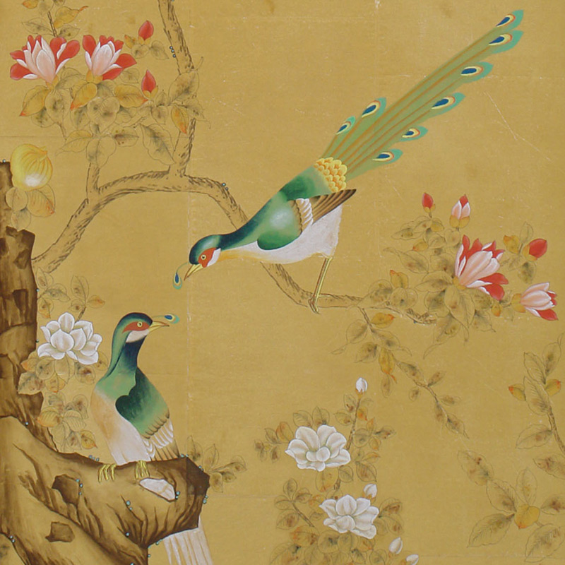 Обои шинуазри Japanese Garden Original colourway on Sienna Earth India tea paper Обои шинуазри Japanese Garden Original colourway on Sienna Earth India tea paper в Барнауле | Loft Concept