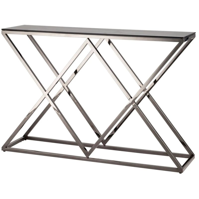 Консоль Geometry Rhombus Dark Chrome Темный хром Стекло Смок Консоль Geometry Rhombus Dark Chrome Темный хром Стекло Смок в Барнауле | Loft Concept