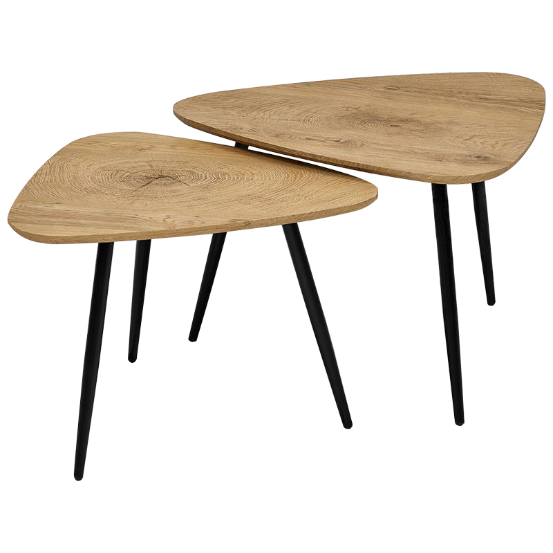 Комплект кофейных столиков треугольной формы Axl Coffee Table Древесина Черный Комплект кофейных столиков треугольной формы Axl Coffee Table Древесина Черный в Барнауле | Loft Concept