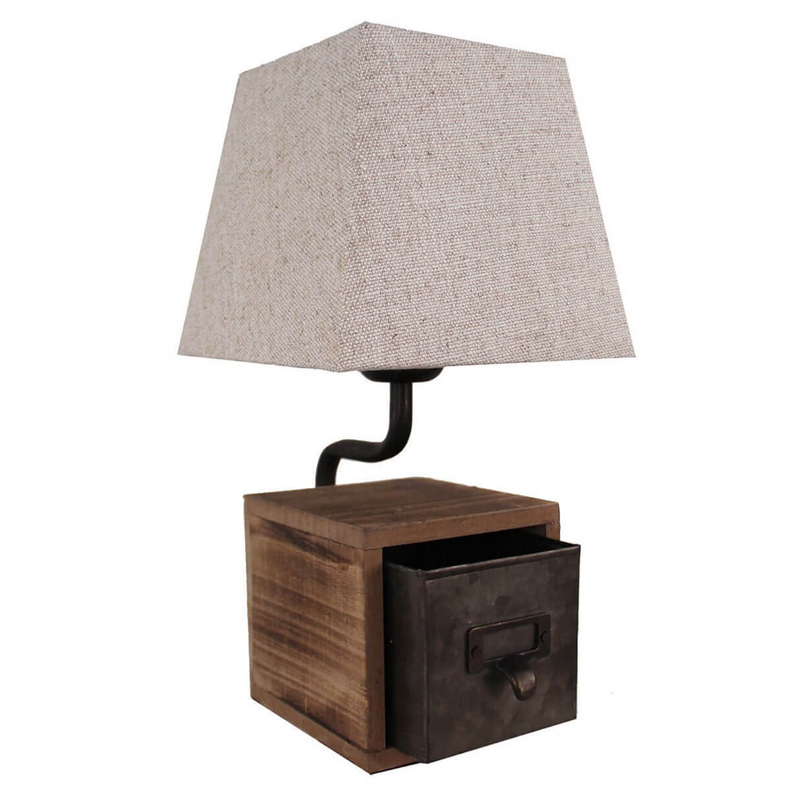 Настольная лампа Loft lamp with box Бежевый Коричневый в Барнауле | Loft Concept 