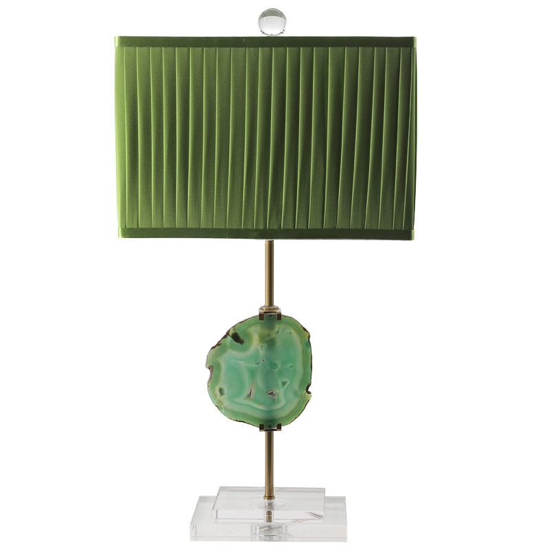 Настольная лампа Green Agate Design Table Lamp Зеленый Латунь Прозрачное Стекло в Барнауле | Loft Concept 