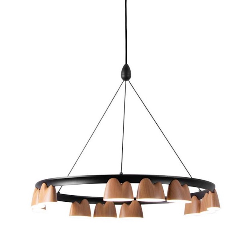 Люстра Collection Wooden Eco Light  Черный матовый Прозрачный в Барнауле | Loft Concept 