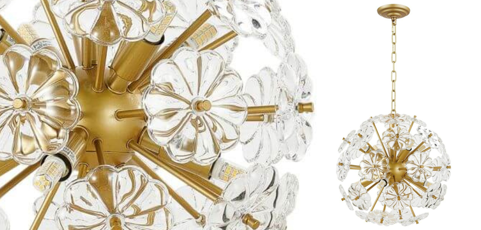 Люстра Glass Flowers Sputnik Chandelier D 32 Люстра Glass Flowers Sputnik Chandelier D 32 - Loft-Concept в Барнауле