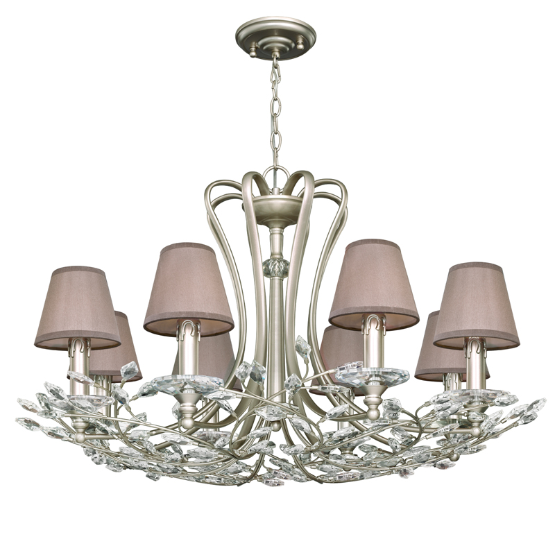 Люстра Loretta Chandelier grey Белое золото винтаж Прозрачный Серый Люстра Loretta Chandelier grey Белое золото винтаж Прозрачный Серый в Барнауле | Loft Concept