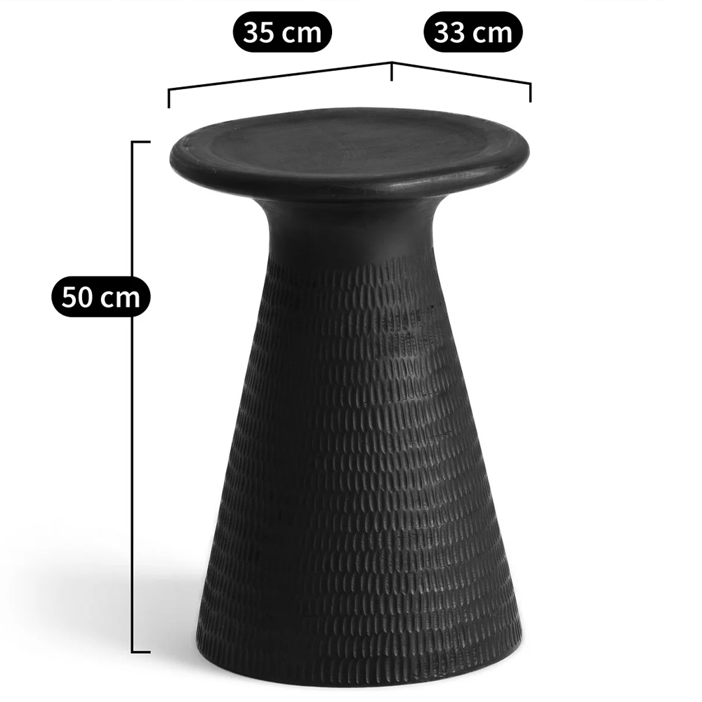 Круглый приставной столик из массива манго Piero Black Side Table Круглый приставной столик из массива манго Piero Black Side Table в Барнауле
