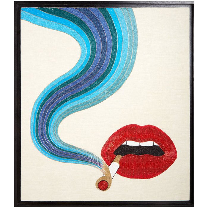 Smolder Beaded Wall Art панно из бисера Морская синь Красный Smolder Beaded Wall Art панно из бисера Морская синь Красный в Барнауле | Loft Concept