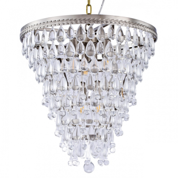 Люстра Clarissa Glass Drop Pendant 46 Nickel Хром Люстра Clarissa Glass Drop Pendant 46 Nickel Хром в Барнауле | Loft Concept