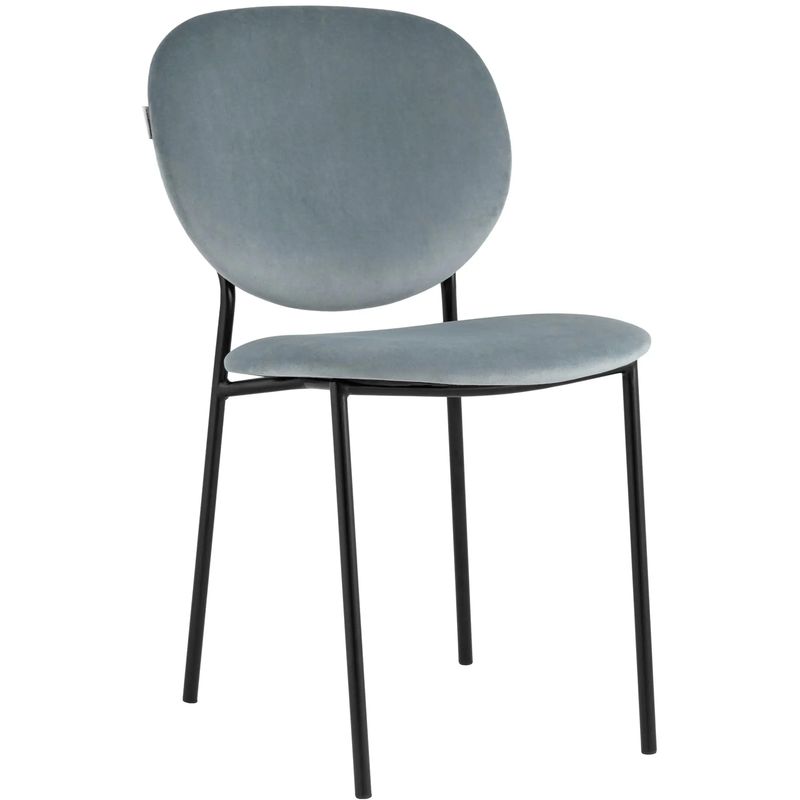 Стул Stanley Chair Пыльно-Голубой Велюр Голубой пастельный Черный Стул Stanley Chair Пыльно-Голубой Велюр Голубой пастельный Черный в Барнауле | Loft Concept