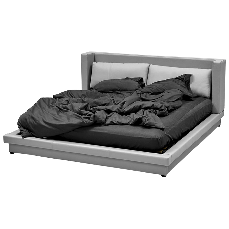 Кровать двуспальная с подушками и мягким основанием Stout Bed Серый Кровать двуспальная с подушками и мягким основанием Stout Bed Серый в Барнауле | Loft Concept