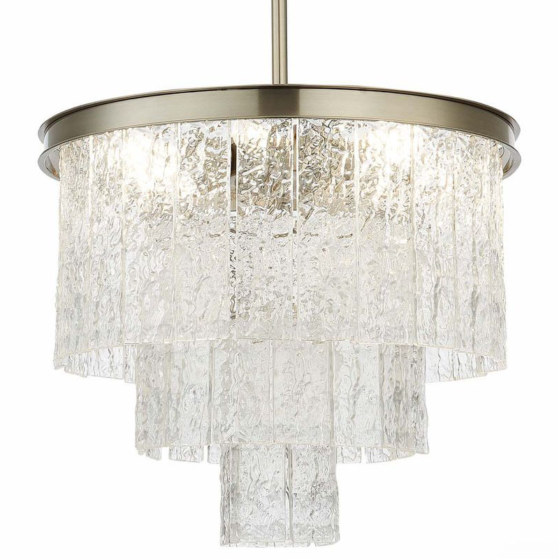 Люстра Renea Textured Glass Chandelier Nickel Никель Прозрачное Стекло Люстра Renea Textured Glass Chandelier Nickel Никель Прозрачное Стекло в Барнауле | Loft Concept