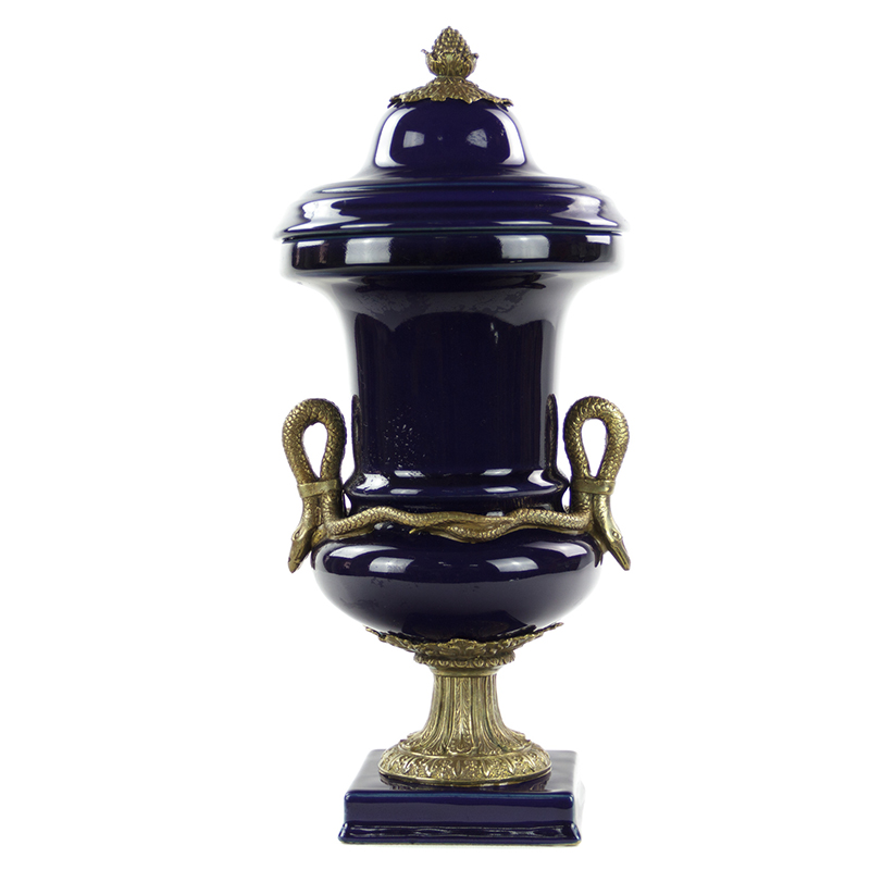 Ваза Selenia Blue Vase Bronze Serpents Синий Бронза Ваза Selenia Blue Vase Bronze Serpents Синий Бронза в Барнауле | Loft Concept