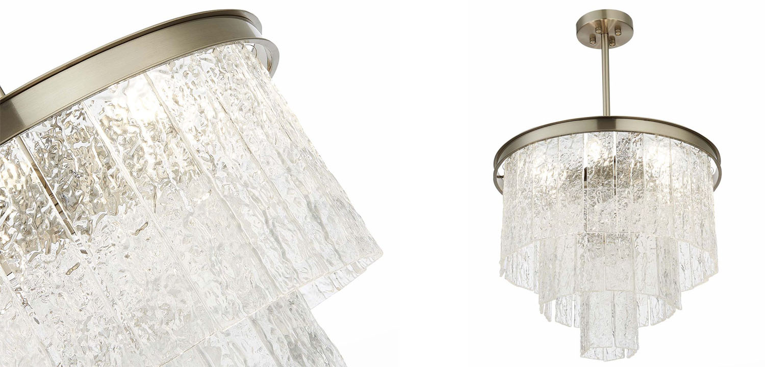 Люстра Renea Textured Glass Chandelier Nickel - фото