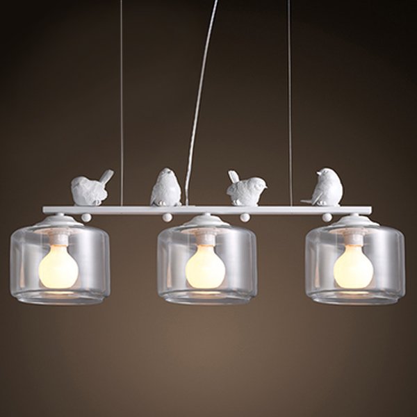 Светильник Provence Bird Pendant Line 3 cylinder Белый Светильник Provence Bird Pendant Line 3 cylinder Белый в Барнауле | Loft Concept