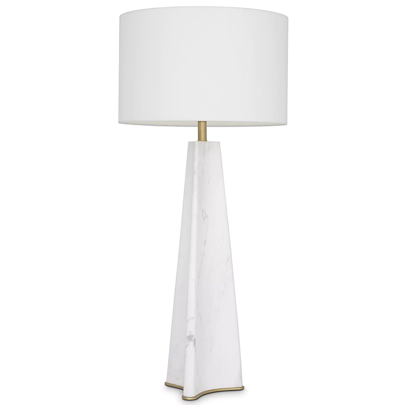 Настольная лампа Eichholtz Table Lamp Bensom Marble Кремовый Белый Латунь в Барнауле | Loft Concept 