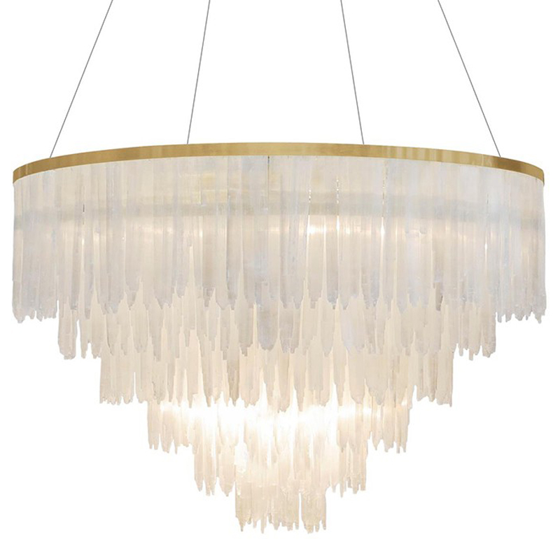 Люстра LAMP SELEN BRASS ROUND 120 Прозрачный белый Хром Люстра LAMP SELEN BRASS ROUND 120 Прозрачный белый Хром в Барнауле | Loft Concept