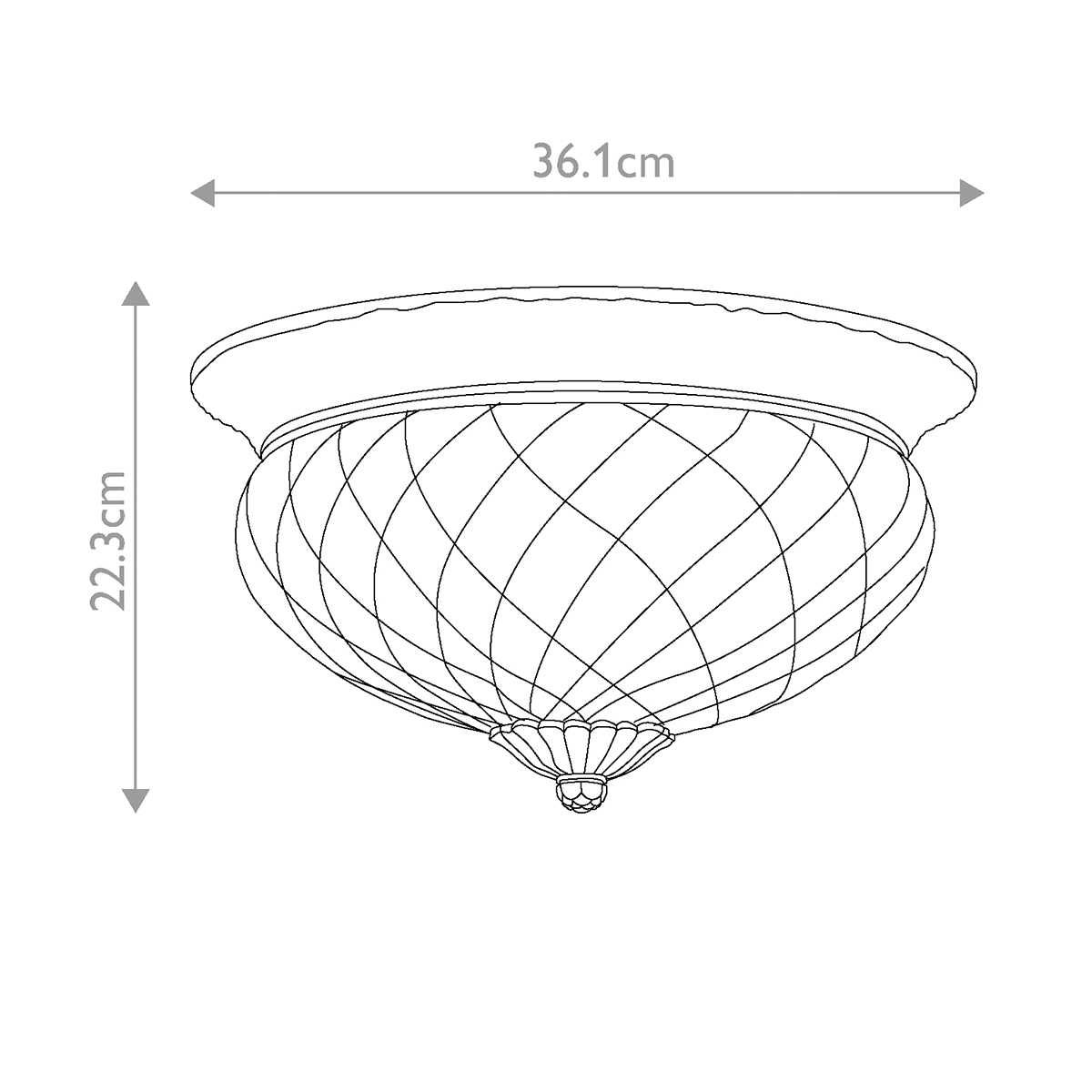 Потолочный светильник цвета латунь с прозрачным рифленым плафоном в форме чаши Hinkley в Барнауле