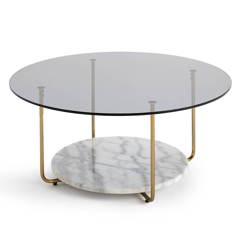 Кофейный стол White Marble Белый Мрамор Bianco Латунь Кофейный стол White Marble Белый Мрамор Bianco Латунь в Барнауле | Loft Concept