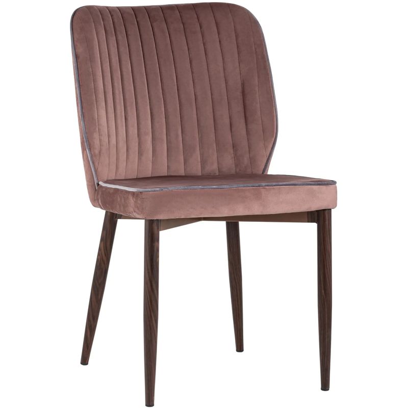 Стул Lawrence Chair Розовый велюр Серый кант Розовый пастельный Светло-серый Коричневый Стул Lawrence Chair Розовый велюр Серый кант Розовый пастельный Светло-серый Коричневый в Барнауле | Loft Concept