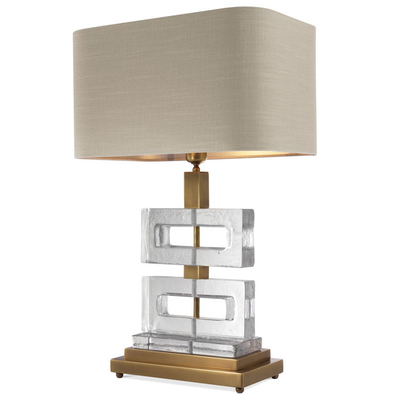 Настольная лампа Eichholtz Table Lamp Umbria Brass Прозрачный Винтажная латунь Бежево-серый Настольная лампа Eichholtz Table Lamp Umbria Brass Прозрачный Винтажная латунь Бежево-серый в Барнауле | Loft Concept