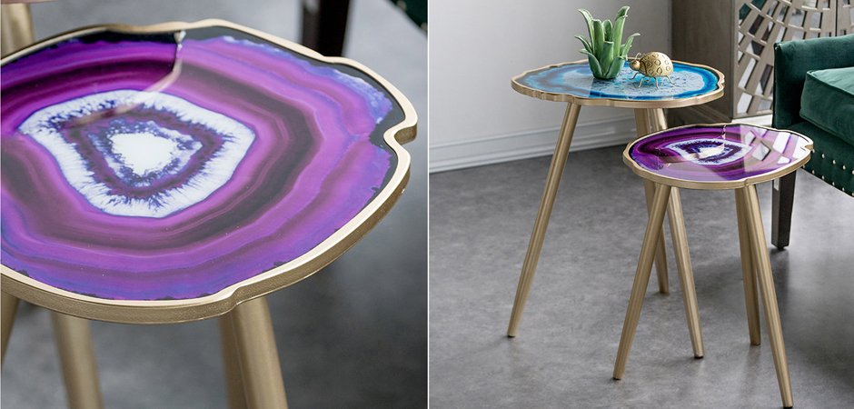 Кофейный стол Imitation Agate Fuchsia Кофейный стол Imitation Agate Fuchsia - Loft-Concept в Барнауле