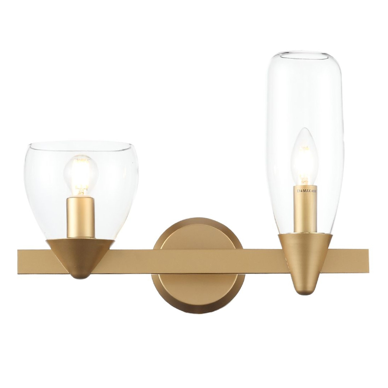 Бра Houston Wall Lamp матовое золото Прозрачное Стекло в Барнауле | Loft Concept 