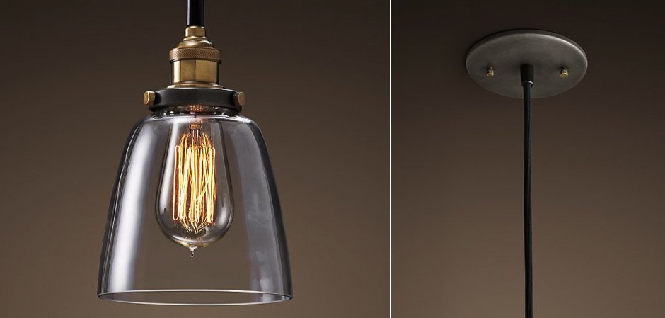 Подвесной светильник Loft Clear Glass Cloche Подвесной светильник Loft Clear Glass Cloche - Loft-Concept в Барнауле