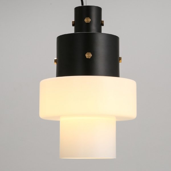 Подвесной светильник Luna Glass Pendant Milk Черный в Барнауле | Loft Concept 