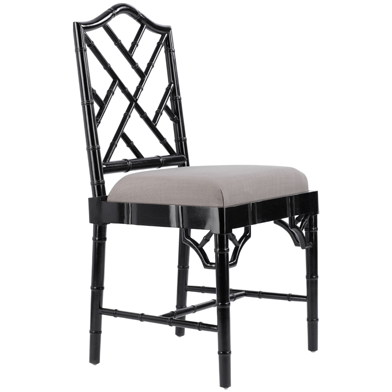 Black Chippendale Chair Черный Бежево-серый Black Chippendale Chair Черный Бежево-серый в Барнауле | Loft Concept