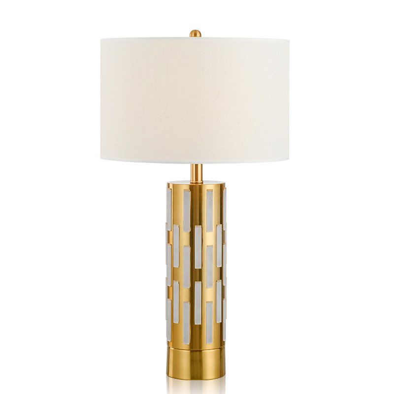 Настольная лампа Art Deco Brass Reading Table Lamp Золотой Белый Настольная лампа Art Deco Brass Reading Table Lamp Золотой Белый в Барнауле | Loft Concept
