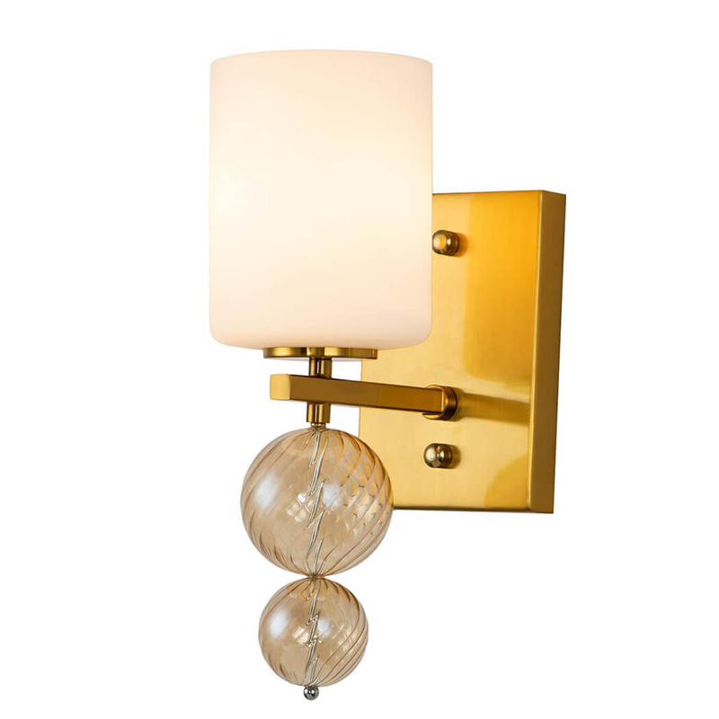 Бра Blown Glass Balloons Wall Lamp Латунь Белый Янтарный Бра Blown Glass Balloons Wall Lamp Латунь Белый Янтарный в Барнауле | Loft Concept