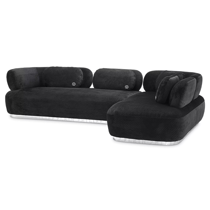 Диван Philipp Plein Sofa Signature Lounge Чёрный Черный Золотой Диван Philipp Plein Sofa Signature Lounge Чёрный Черный Золотой в Барнауле | Loft Concept