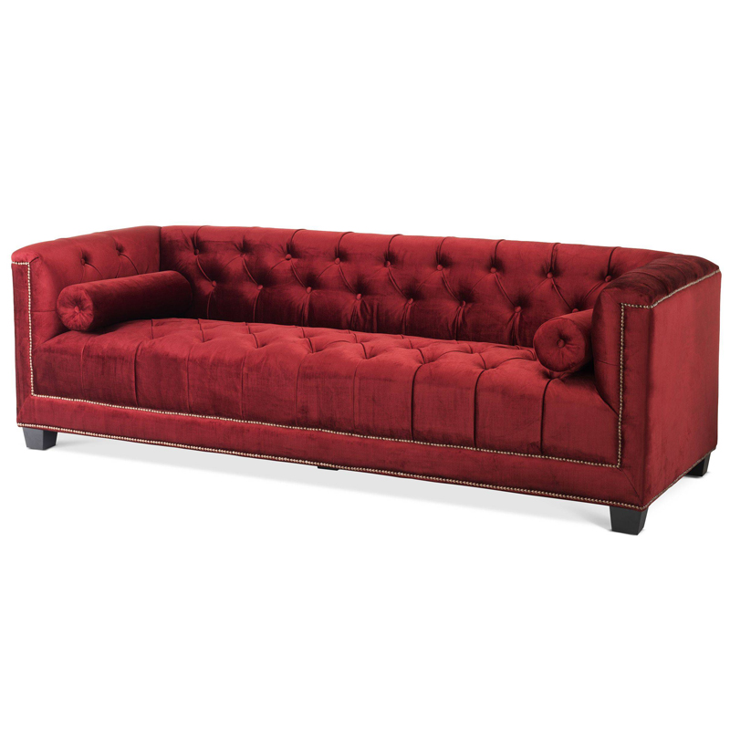 Диван Eichholtz Sofa Paolo red Красный Черный Коричневый Диван Eichholtz Sofa Paolo red Красный Черный Коричневый в Барнауле | Loft Concept