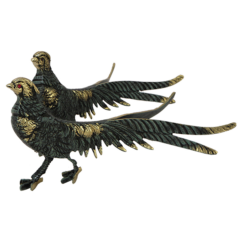Статуэтка бронзовая синяя пара Фазаны Bronze Birds Бронза Синий Статуэтка бронзовая синяя пара Фазаны Bronze Birds Бронза Синий в Барнауле | Loft Concept