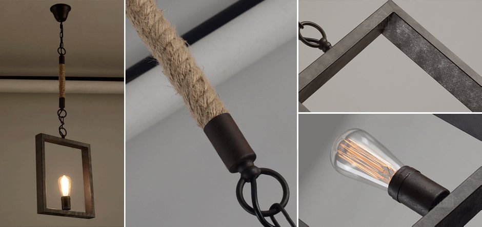 Подвесной светильник Quadrate Loft Rope Light Подвесной светильник Quadrate Loft Rope Light - Loft-Concept в Барнауле