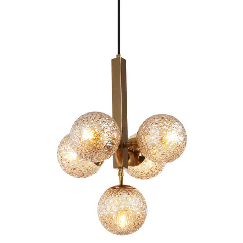 Люстра Perforated Glass Bubbles brown 5 Бронза Коричневый Люстра Perforated Glass Bubbles brown 5 Бронза Коричневый в Барнауле | Loft Concept