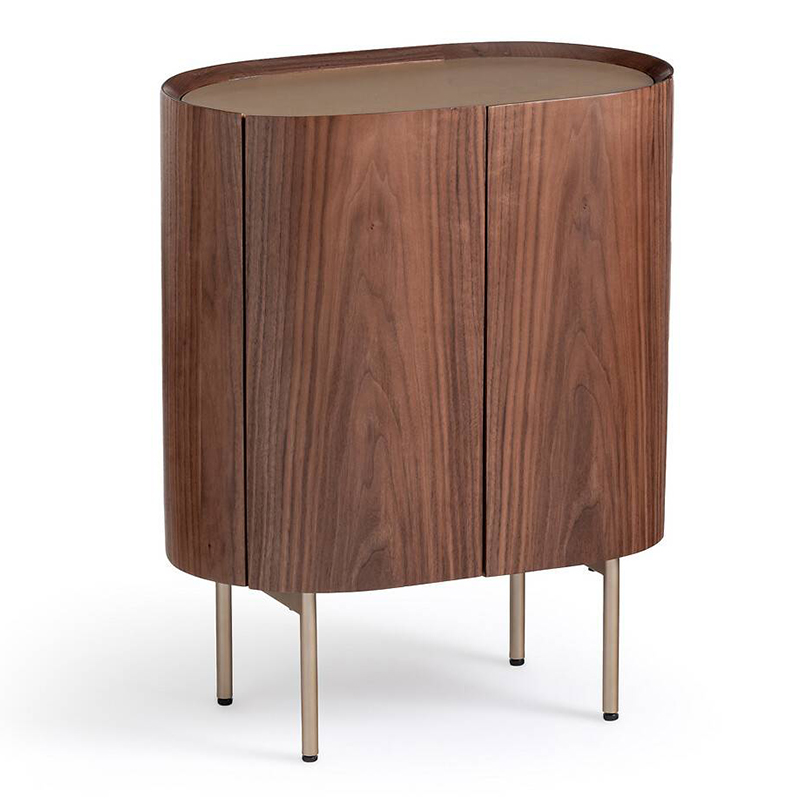 Тумба округлой формы Walnut and Leather массив ореха и столешница из натуральной кожи Орех Золотой Шампань Тумба округлой формы Walnut and Leather массив ореха и столешница из натуральной кожи Орех Золотой Шампань в Барнауле | Loft Concept