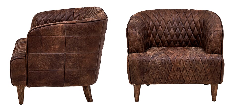 Philadelphia Armchair Кресло из Коричневой Винтажной Кожи Philadelphia Armchair Кресло из Коричневой Винтажной Кожи - Loft-Concept в Барнауле