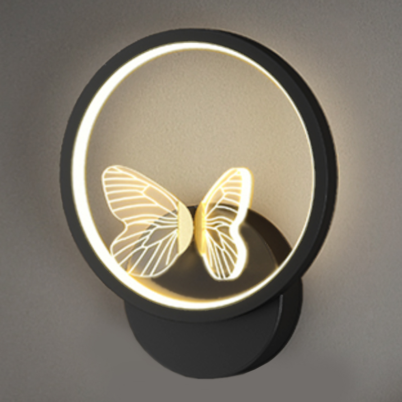 Бра Butterfly Black Circle Wall Lamp Прозрачный Черный Бра Butterfly Black Circle Wall Lamp Прозрачный Черный в Барнауле | Loft Concept