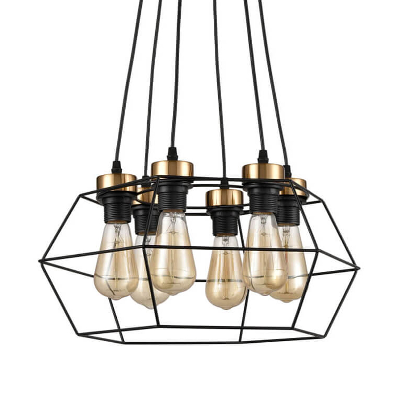 Люстра Loft Wire Cage Black lamp 6 Черный Люстра Loft Wire Cage Black lamp 6 Черный в Барнауле | Loft Concept