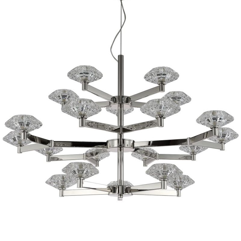 Люстра Yerker Chandelier Nickel 20 Никель Прозрачный Люстра Yerker Chandelier Nickel 20 Никель Прозрачный в Барнауле | Loft Concept