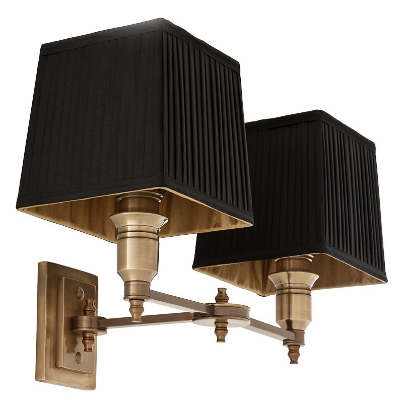 Бра Wall Lamp Lexington Double Brass+Black Латунь Античная полированная Черный Бра Wall Lamp Lexington Double Brass+Black Латунь Античная полированная Черный в Барнауле | Loft Concept