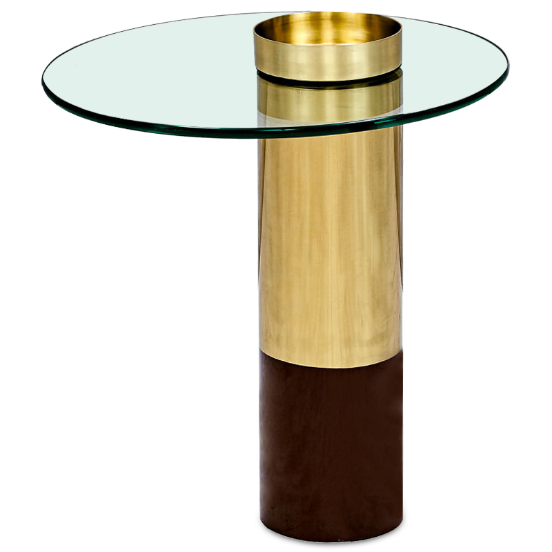 Приставной стол Desi Side Table Прозрачный Латунь Коричневый Приставной стол Desi Side Table Прозрачный Латунь Коричневый в Барнауле | Loft Concept