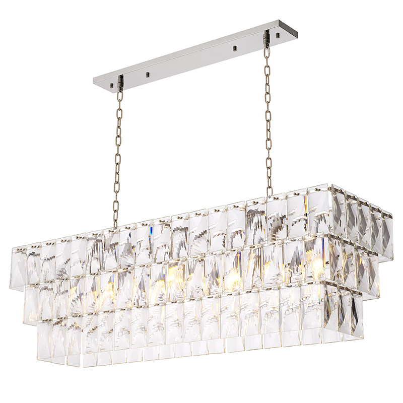 Люстра Eichholtz Chandelier Amazone Rectangular Silver Серебряный Прозрачное Стекло Люстра Eichholtz Chandelier Amazone Rectangular Silver Серебряный Прозрачное Стекло в Барнауле | Loft Concept