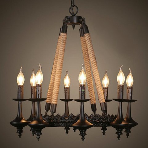 Люстра 8-Light Rustic Chandelier Черный Люстра 8-Light Rustic Chandelier Черный в Барнауле | Loft Concept