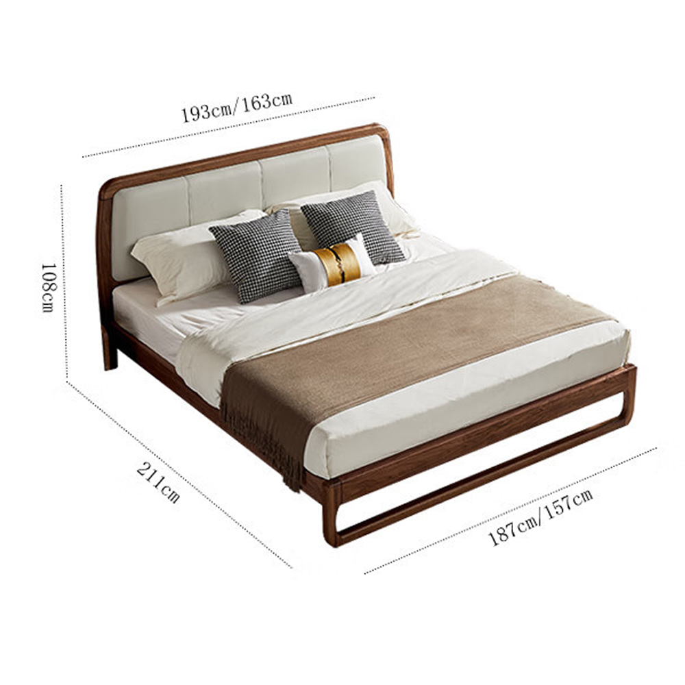 Кровать двуспальная с деревянным каркасом и мягким изголовьем Walnut Bed Кровать двуспальная с деревянным каркасом и мягким изголовьем Walnut Bed в Барнауле